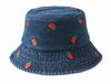 Fashion Denim Strawberry Bucket Hat #AT603 - DARK BLUE (PC)