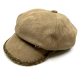 Fashion Faux Suede Newsboy Cap #AT657 - Multiple Colors (PC)