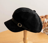 Fashion Faux Suede Newsboy Cap #AT659 - Multiple Colors (PC)