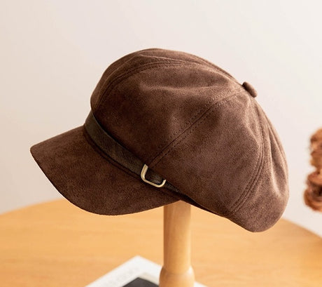 Fashion Faux Suede Newsboy Cap #AT659 - Multiple Colors (PC)