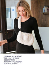 Fashion Fur Shoulder Bag W/ Pearls #B1136 - Multiple Colors (PC)