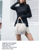 Fashion Shoulder Furry Pearl Bag #B1137 - Multiple Colors (PC)