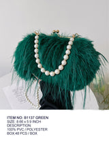 Fashion Shoulder Furry Pearl Bag #B1137 - Multiple Colors (PC)