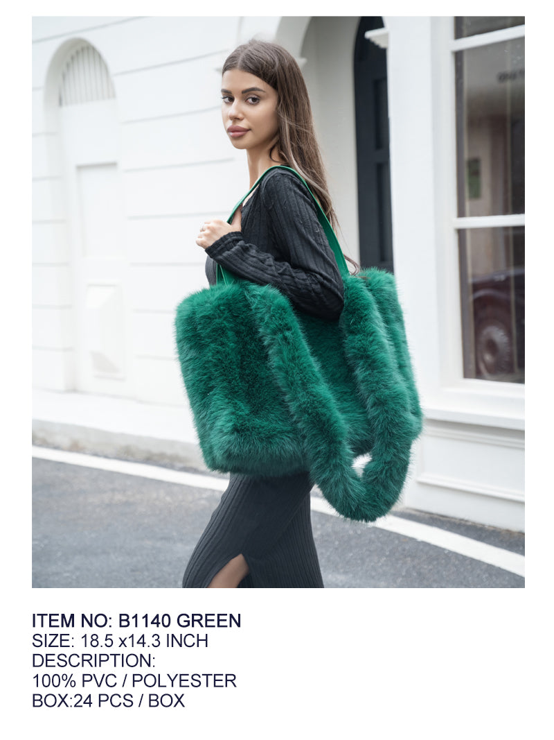 Fashion Large Fur Bag #B1140 - Multiple Colors (PC)