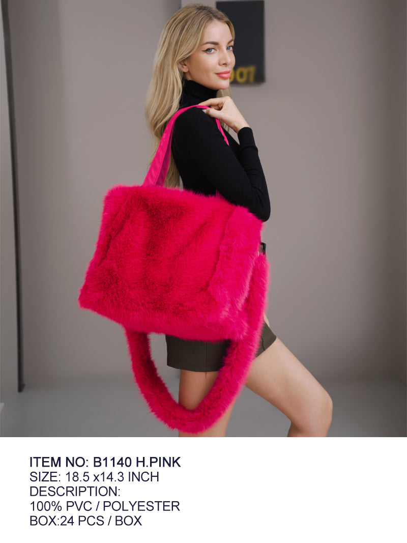 Fashion Large Fur Bag #B1140 - Multiple Colors (PC)
