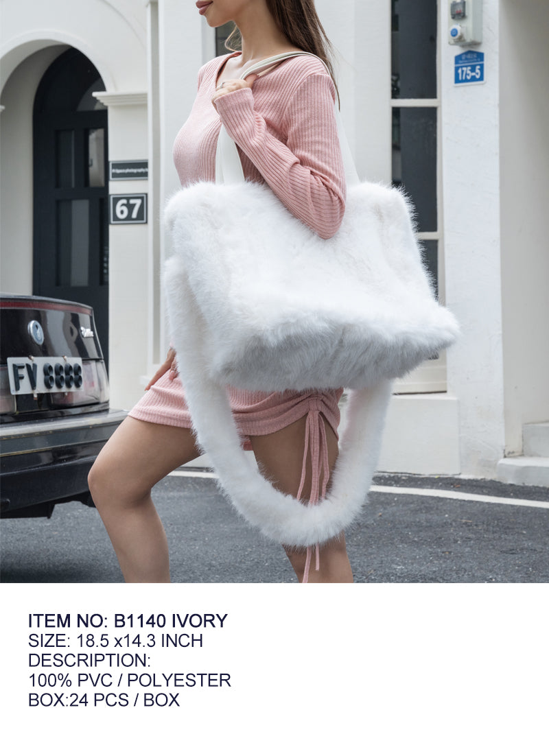 Fashion Large Fur Bag #B1140 - Multiple Colors (PC)