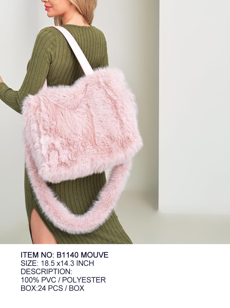 Fashion Large Fur Bag #B1140 - Multiple Colors (PC)