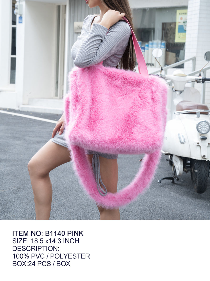 Fashion Large Fur Bag #B1140 - Multiple Colors (PC)