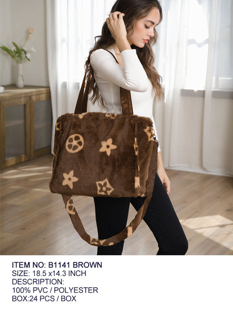 Fashion Design Large Fur Bag #B1141 - Multiple Colors (PC)