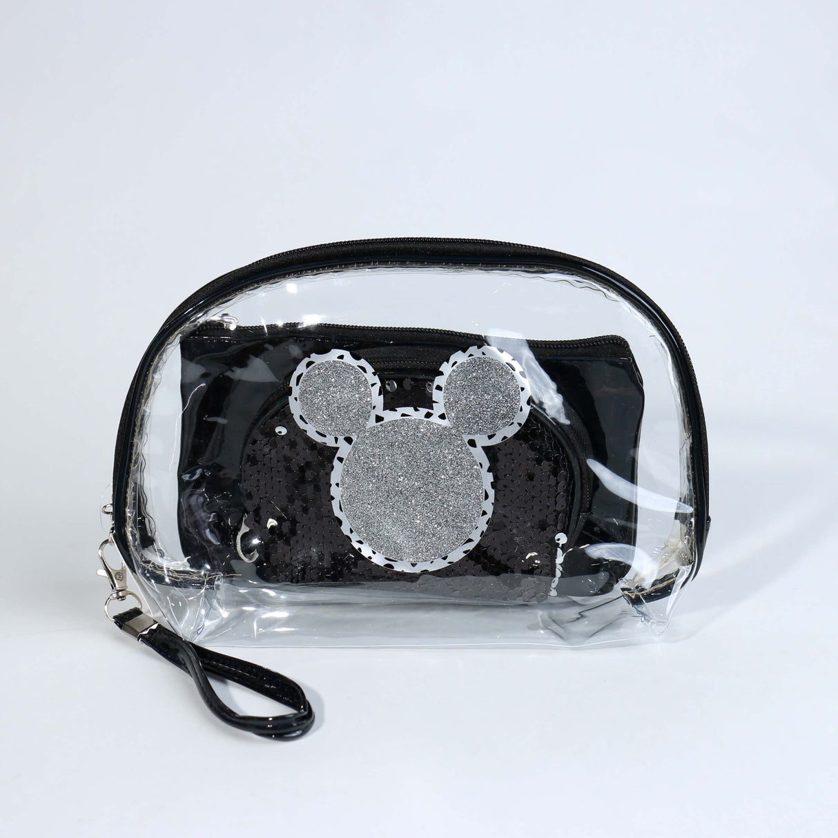 Fashion Cosmetic Clear/Sequin Bag #BA2374 - Multiple Colors (PC)