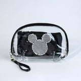 Fashion Cosmetic Clear/Sequin Bag #BA2374 - Multiple Colors (PC)