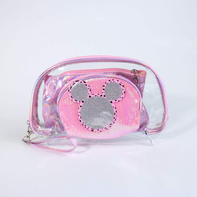 Fashion Cosmetic Clear/Sequin Bag #BA2374 - Multiple Colors (PC)