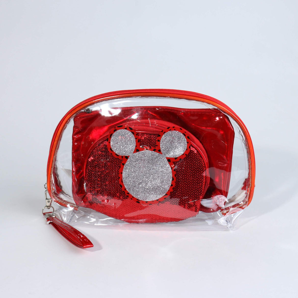 Fashion Cosmetic Clear/Sequin Bag #BA2374 - Multiple Colors (PC)