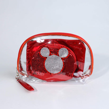 Fashion Cosmetic Clear/Sequin Bag #BA2374 - Multiple Colors (PC)