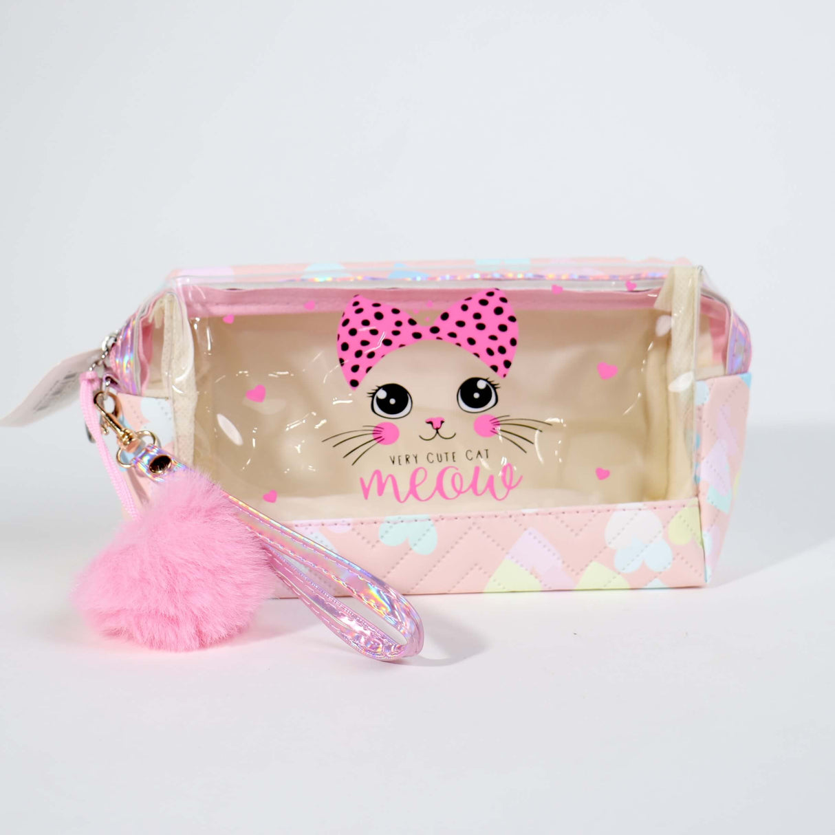 Fashion Cosmetic Cat PomPom Bag #BA2375 - Multiple Colors (PC)