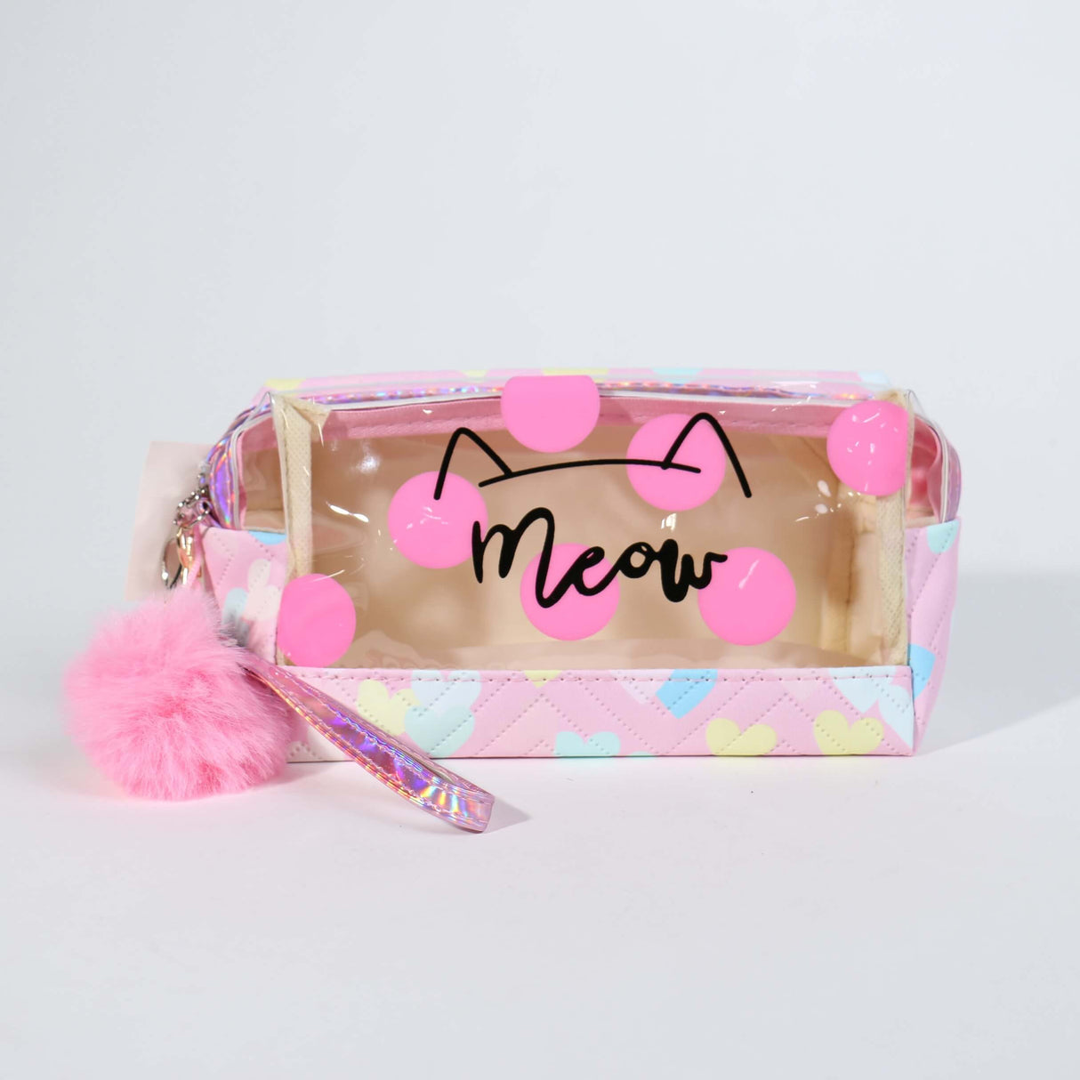 Fashion Cosmetic Cat PomPom Bag #BA2375 - Multiple Colors (PC)
