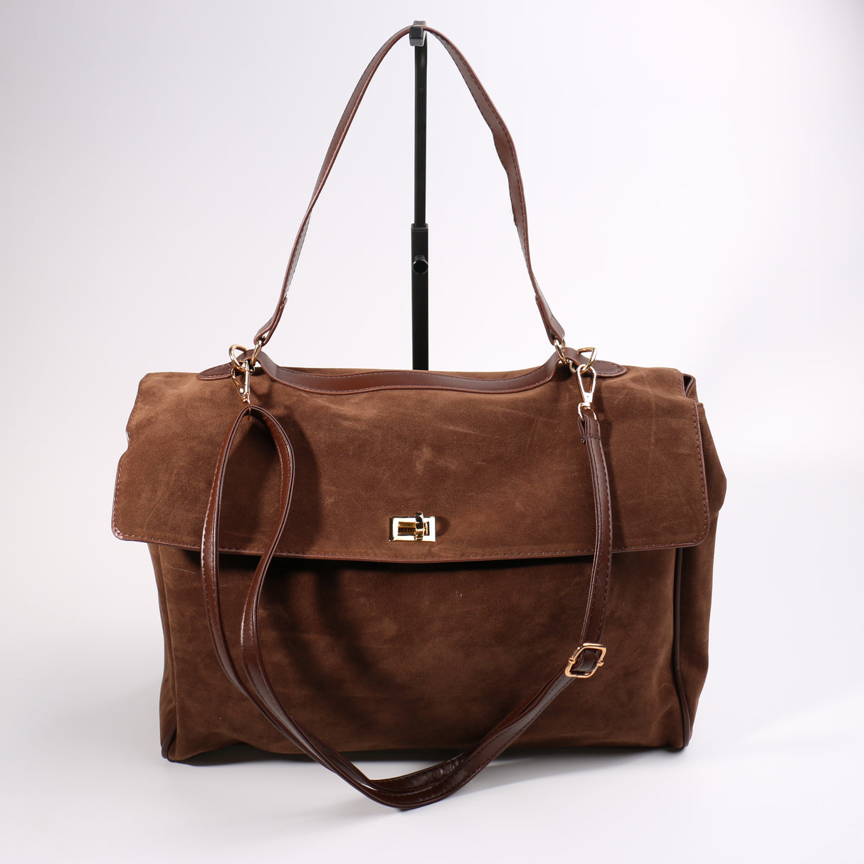 Fashion Faux Suede Handbag #BAIMBAG01-CH - Coffee (PC)