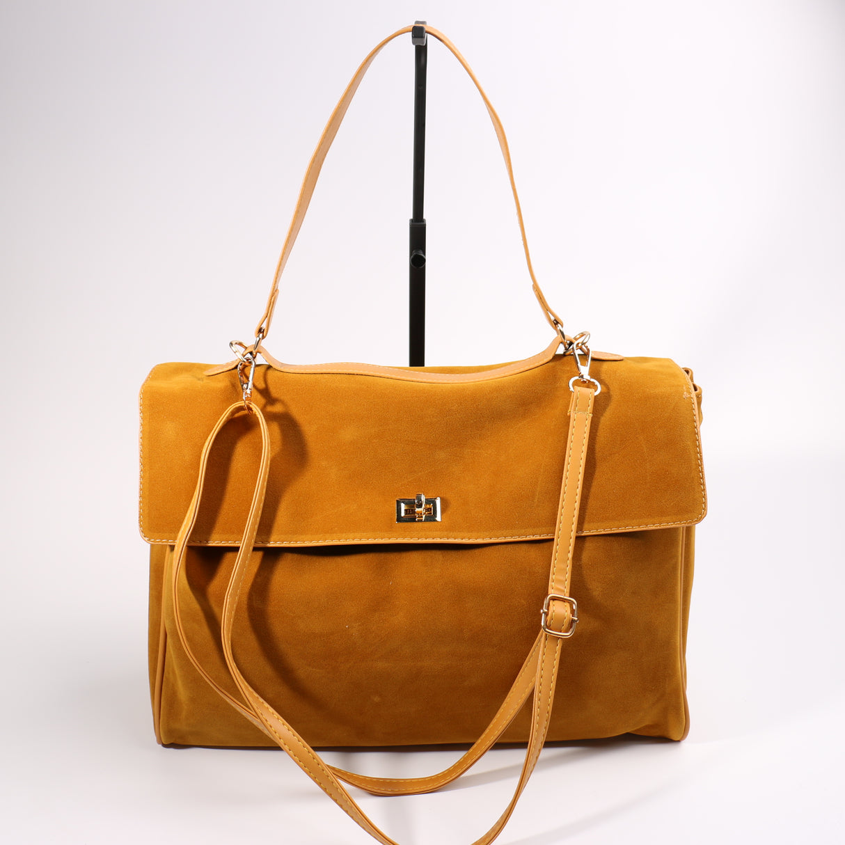 Fashion Faux Suede Handbag #BAIMBAG01-MU - Mustard (PC)
