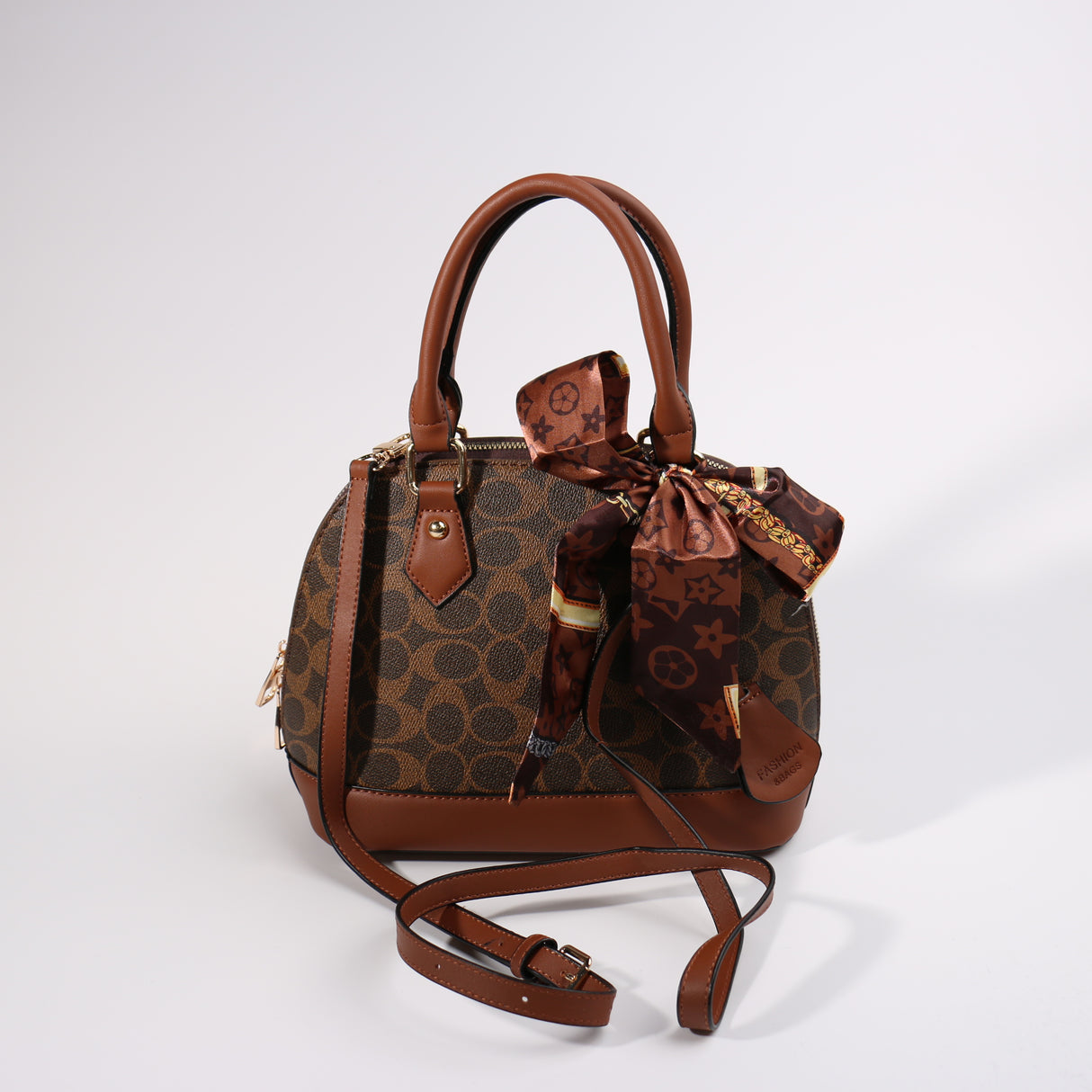 Fashion Mini Handle Bag #BAIMBAG02-CCDB - Dark Brown (PC)