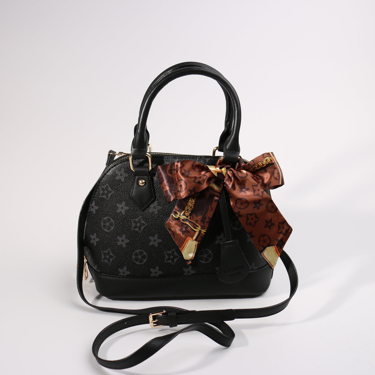 Fashion Mini Handle Bag #BAIMBAG02-FLBK - Black (PC)