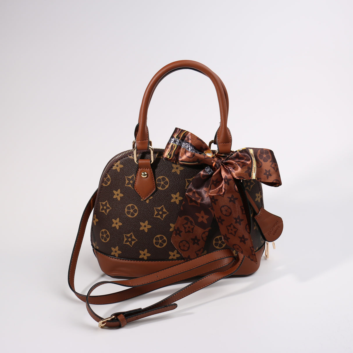Fashion Mini Handle Bag #BAIMBAG02-FLDBR - Dark Brown (PC)