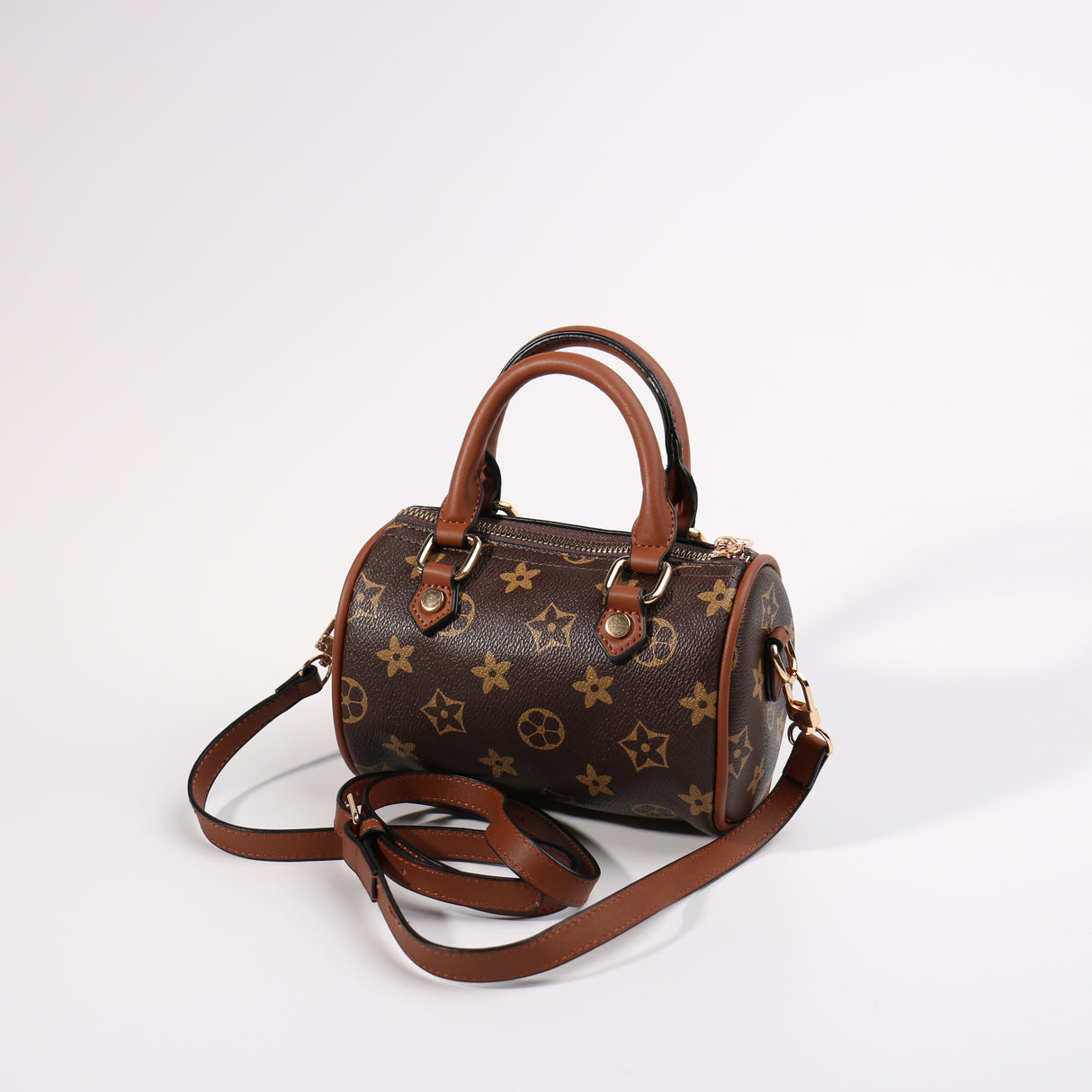 Fashion Mini Barrel Bag #BAIMBAG03-FLDBR - Dark Brown (PC)