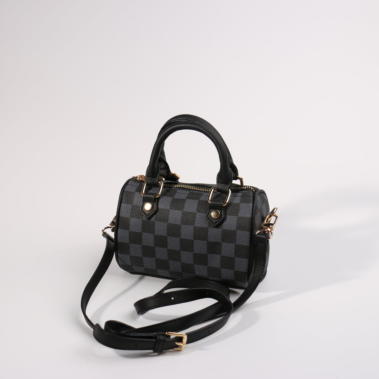 Fashion Mini Barrel Bag #BAIMBAG03-SQBK - Black (PC)