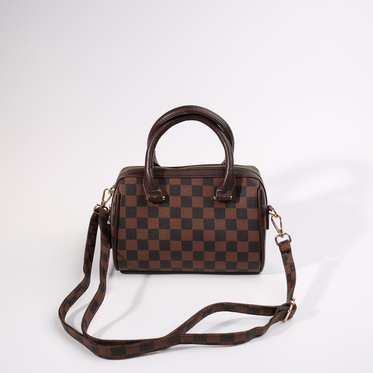 Fashion Small Barrel Bag #BCMBAG01-SQDB - Dark Brown (PC)