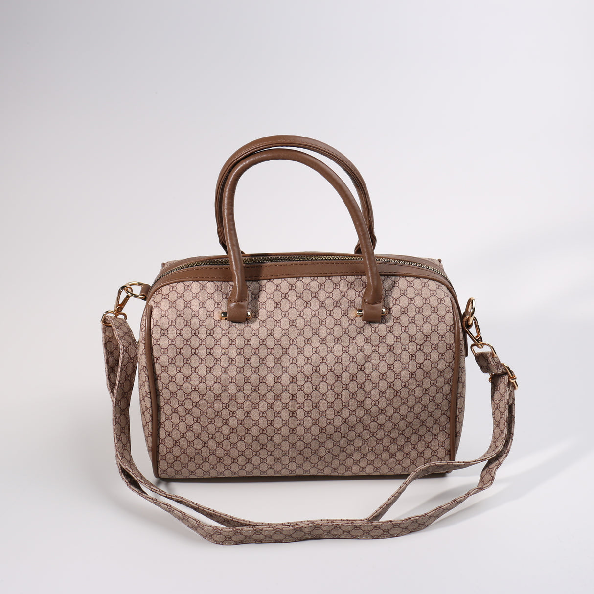 Fashion Large Barrel Bag #BCMBAG02-GDBR - Brown (PC)