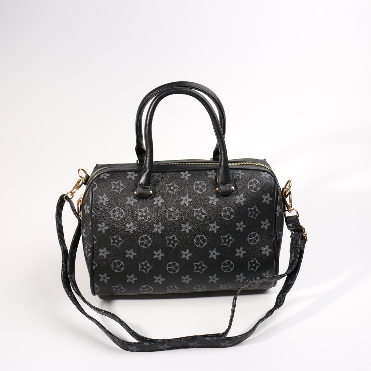 Fashion Large Barrel Bag #BCMBAG02-SQBK - Black (PC)