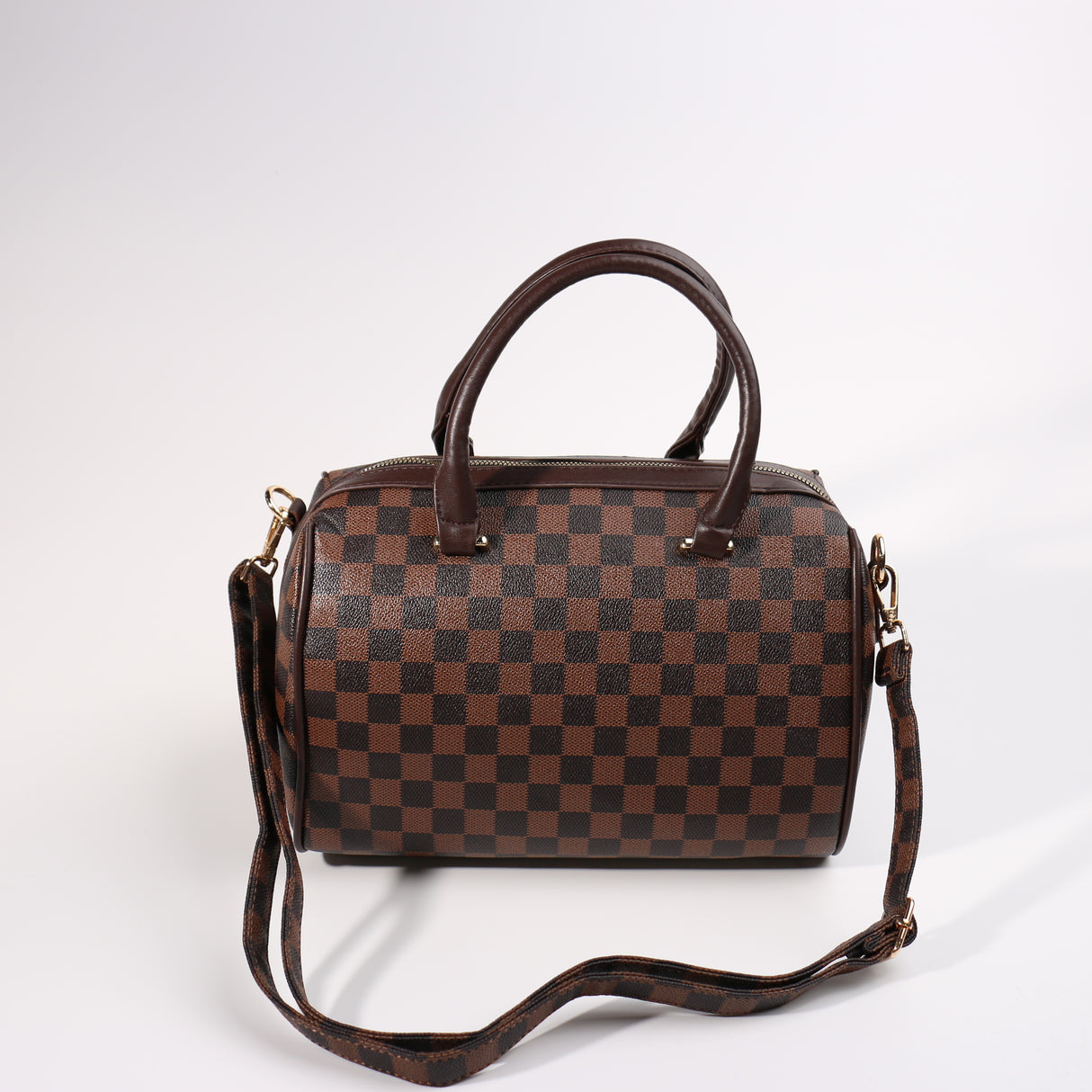 Fashion Large Barrel Bag #BCMBAG02-SQDB - Dark Brown (PC)