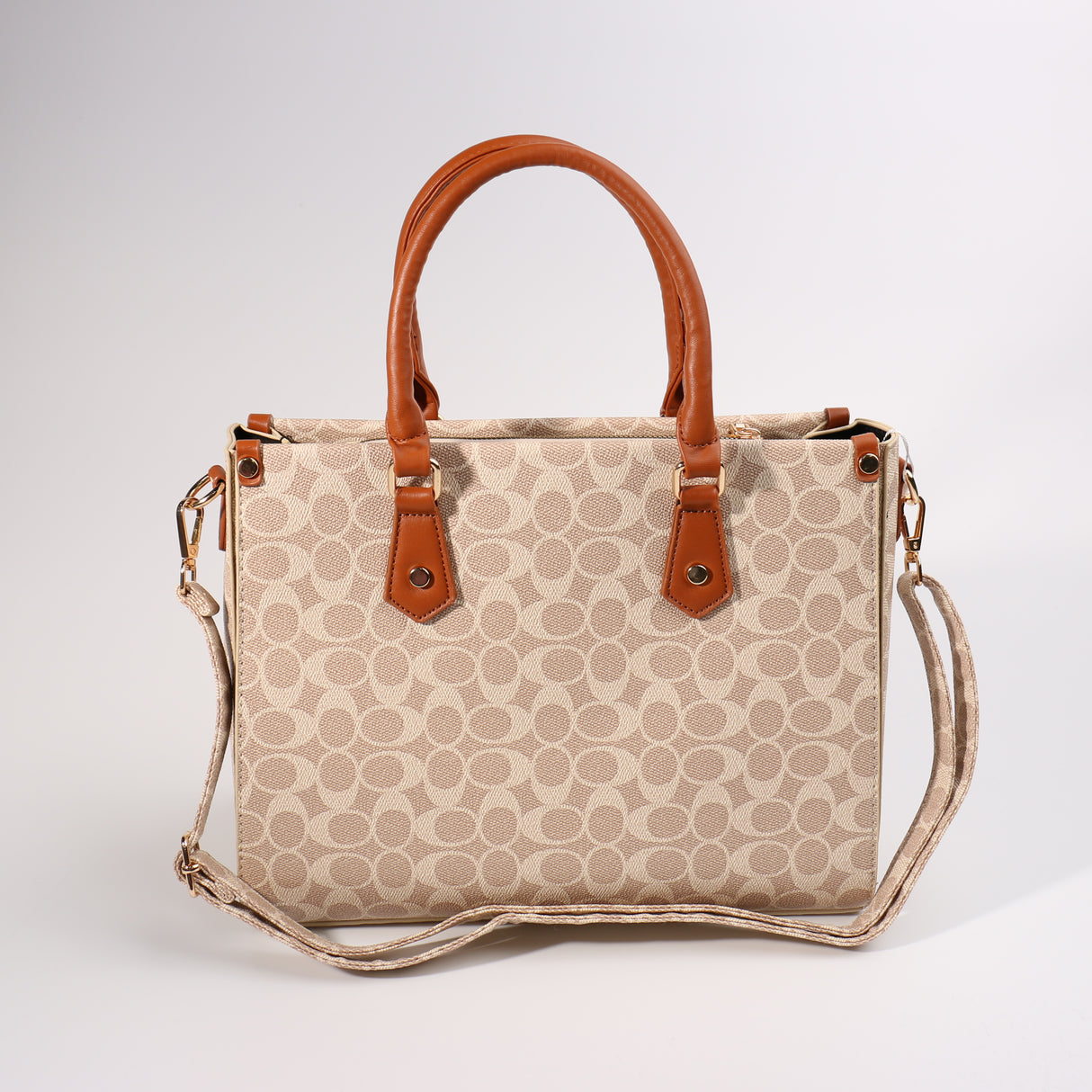 Fashion Tote Handbag #BCMBAG04-CCBG - Beige (PC)