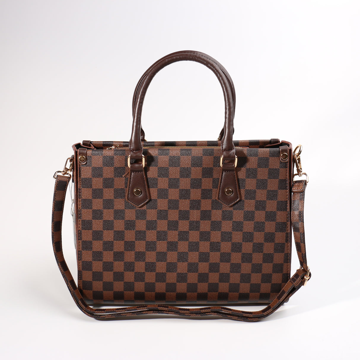 Fashion Tote Handbag #BCMBAG04-SQDB - Dark Brown (PC)
