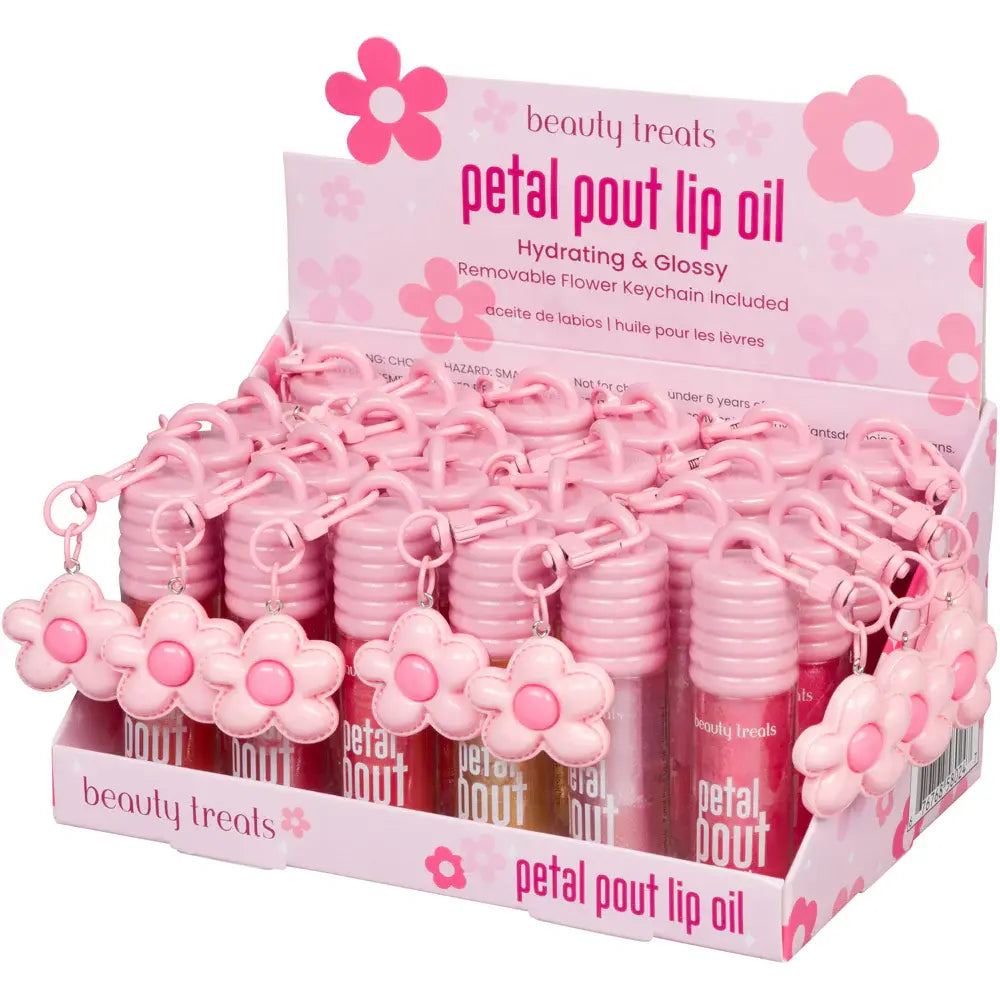 Beauty Treats Petal Pout Lip Oil Flower Keychain #580 (24PC)