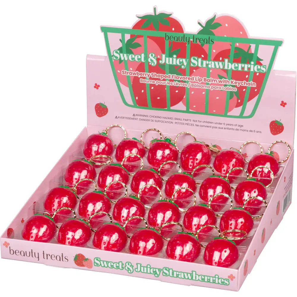 Beauty Treats Sweet & Juicy Strawberries Lipgloss Keychain #603 (24PC)