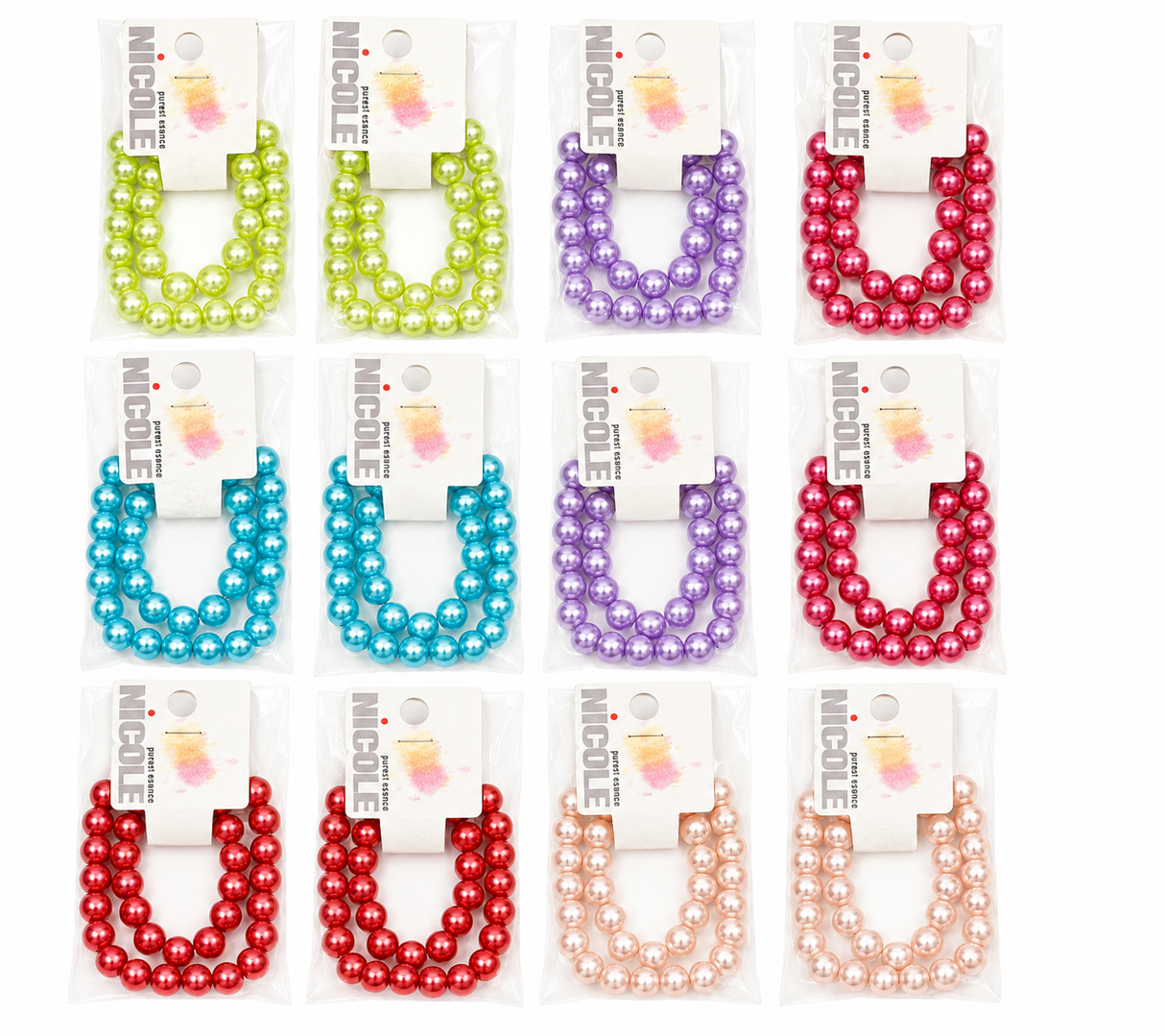Fashion Medium Pearl Dozen Bracelet #CB2473AA (12PC)