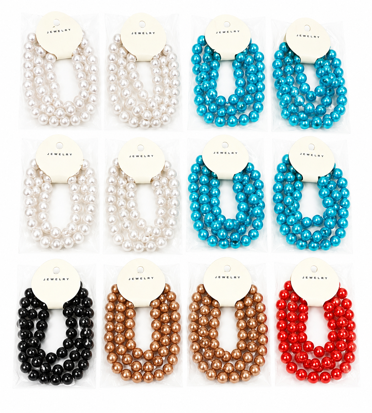 Fashion Medium Pearl Dozen Bracelet #RBT1960R (12PC)
