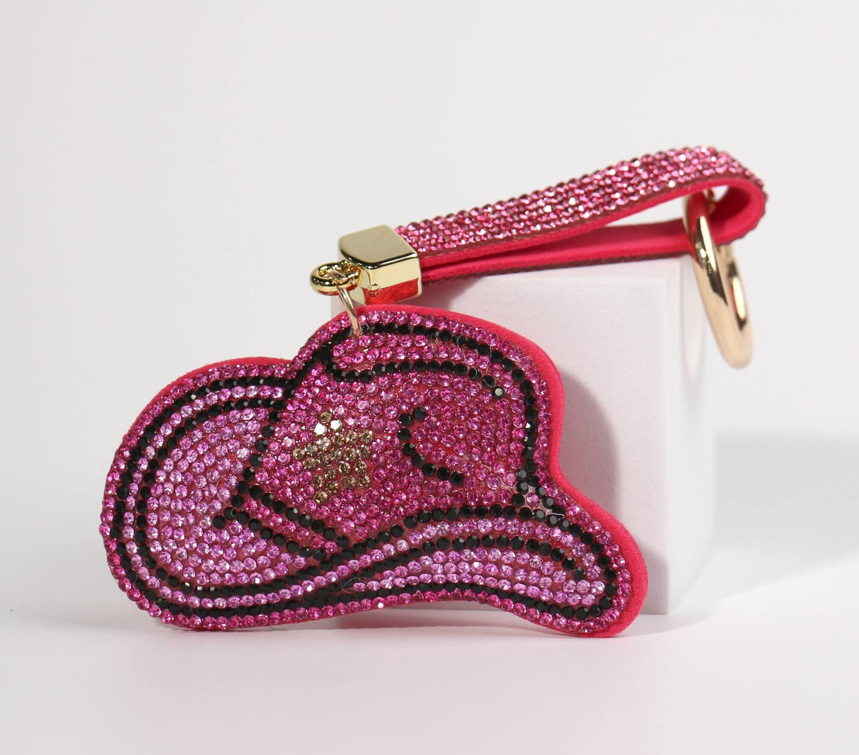 Fashion Rhinestone Cowboy Hat Keychain #CBHATKC - Multiple Colors (PC)