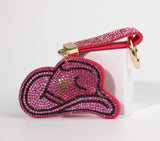 Fashion Rhinestone Cowboy Hat Keychain #CBHATKC - Multiple Colors (PC)