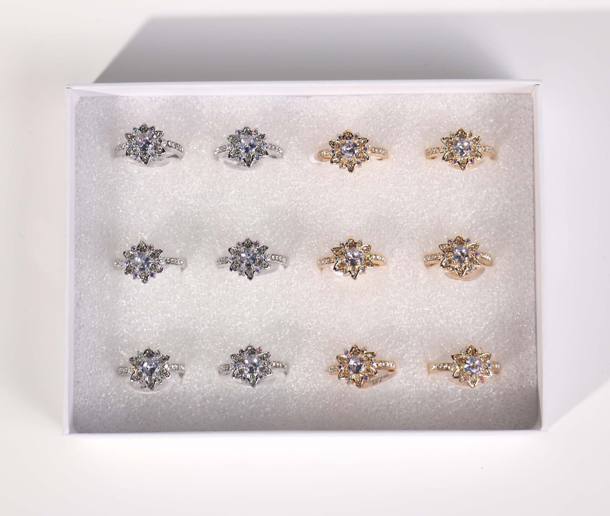 Fashion Rhinestone Star Rings #CG2644C (12PC)