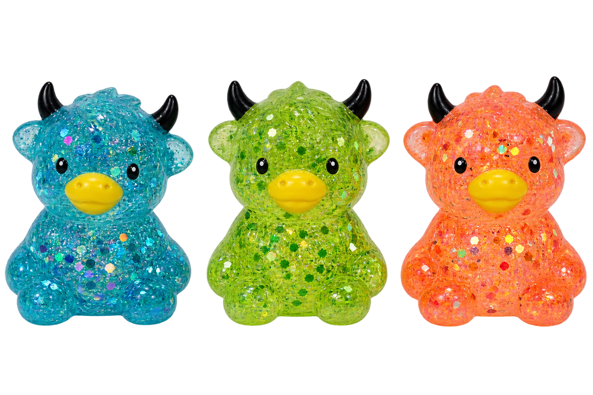 Glitter Cow Sugar Squishy Toy #CHSQ-COW (12PC)