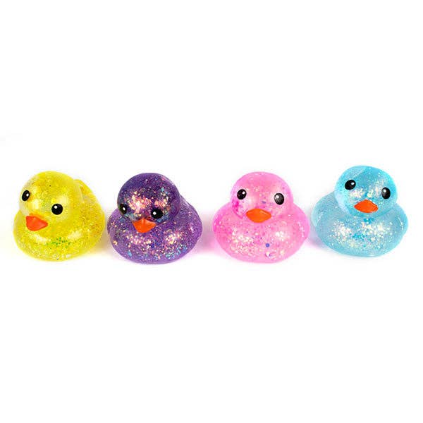 Glitter Rubber Ducky Squishy Toy #CHSQ004 (12PC)