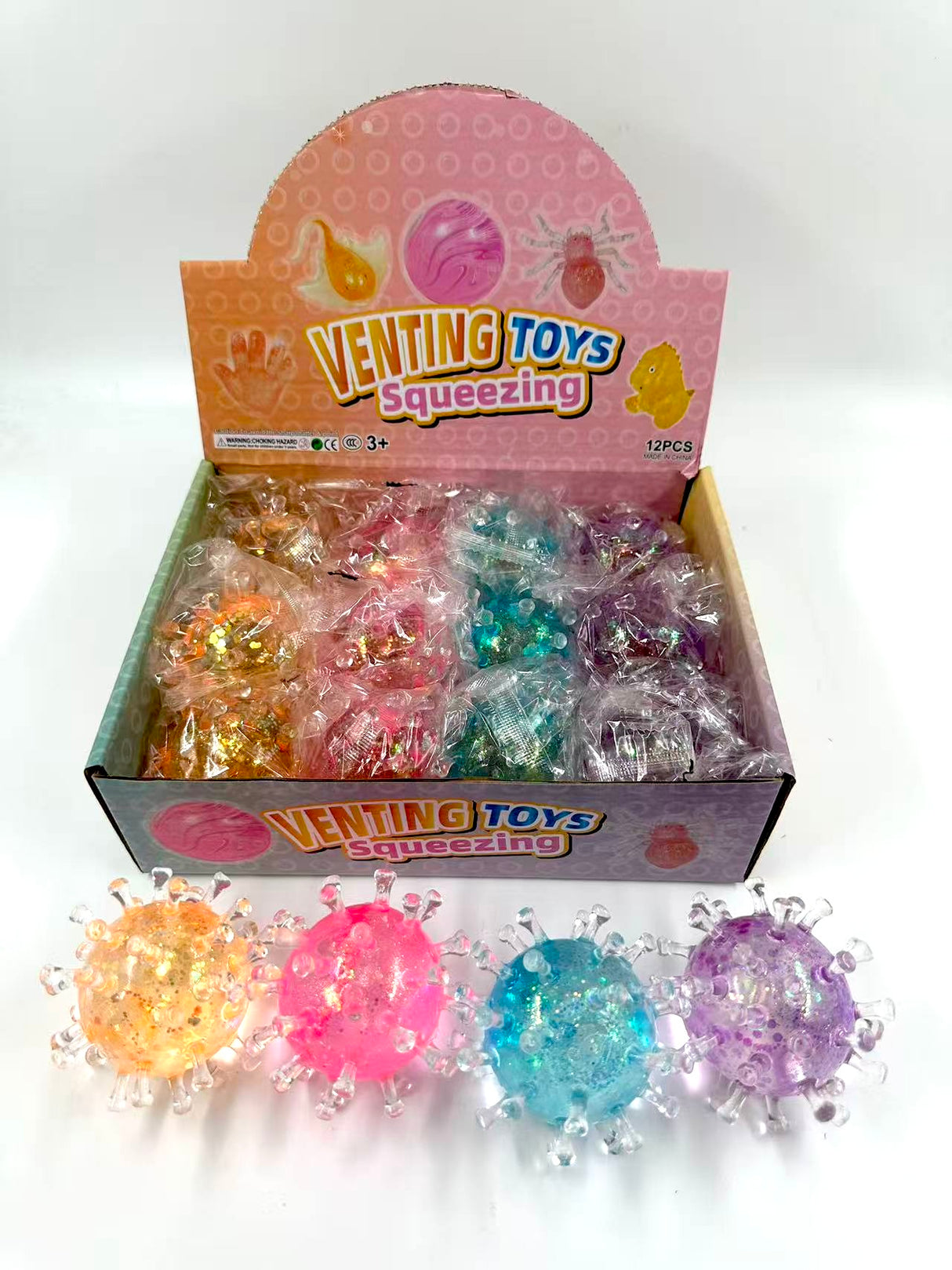 Atom Ball Glitter Sugar Squish #CHSQ-ATM (12PC)