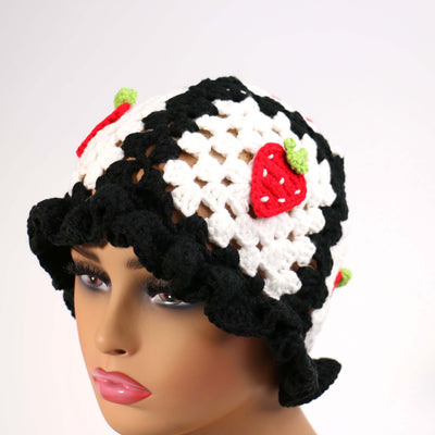 Fashion Cherry Ruffle Hat #CHYRUF01 (12PC)