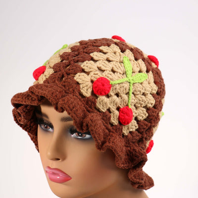 Fashion Cherry Ruffle Hat #CHYRUF01 (12PC)