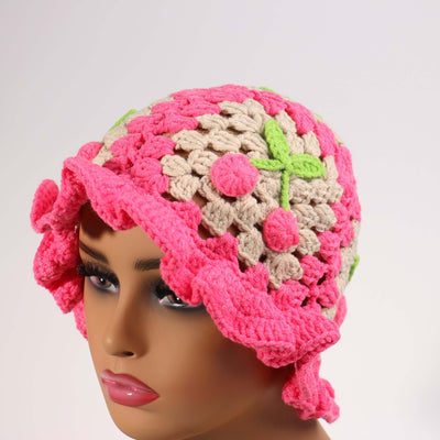 Fashion Cherry Ruffle Hat #CHYRUF01 (12PC)
