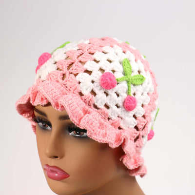 Fashion Cherry Ruffle Hat #CHYRUF01 (12PC)