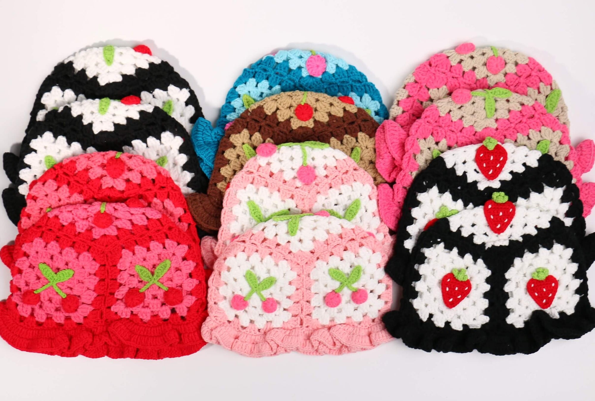 Fashion Cherry Ruffle Hat #CHYRUF01 (12PC)