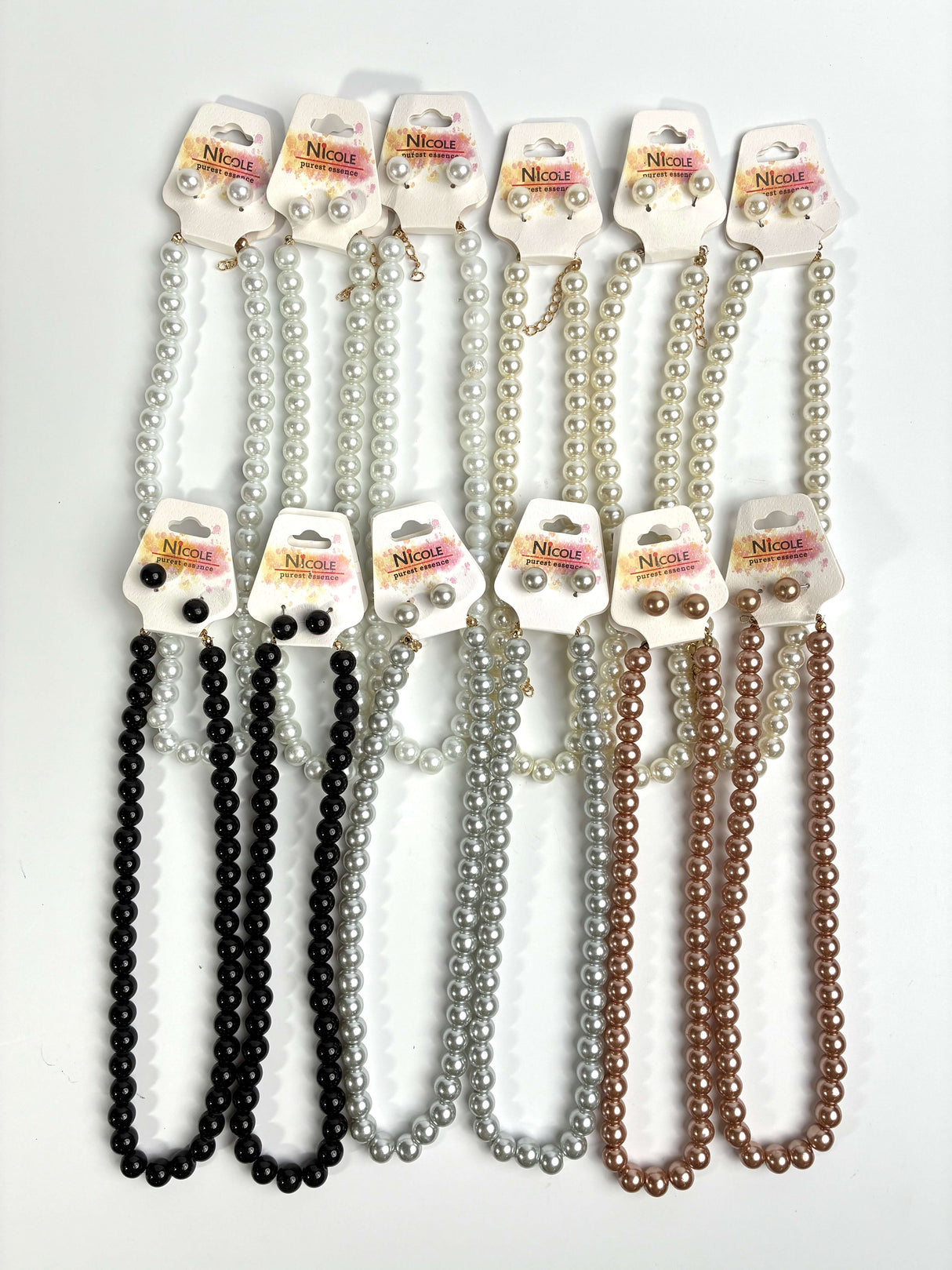 Fashion Pearl Necklace Set Brown Mix #CK2043BR Mix (12PC)