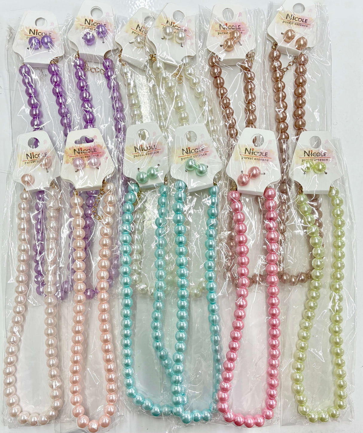 Fashion Medium Pearl Dozen Necklace Set #CK2043P (12PC)